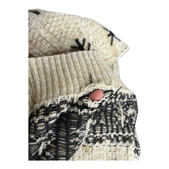 USA Made VTG 90s New Yorker Mens XL Crewneck Cable Knit FLAW Upcycle mittens - Picture 7 of 9